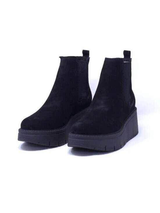 La CANADIENNE Shoes - La Canadienne Haskell Black Suede Wedge Booties Waterproof